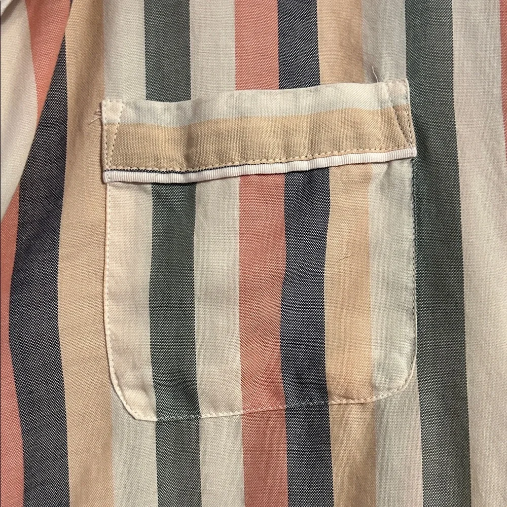 MADEWELL Small Gray Pink Peach White Loungewear Sleep Shirt Lonnie Button Up